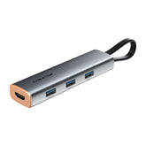CABLETIME- Portability 5-in-1 USB-C to USB3.0x3+HDMI 4K60Hz +PD 100W Hub, USB3.0, SKU-CT-HUBP5-AG